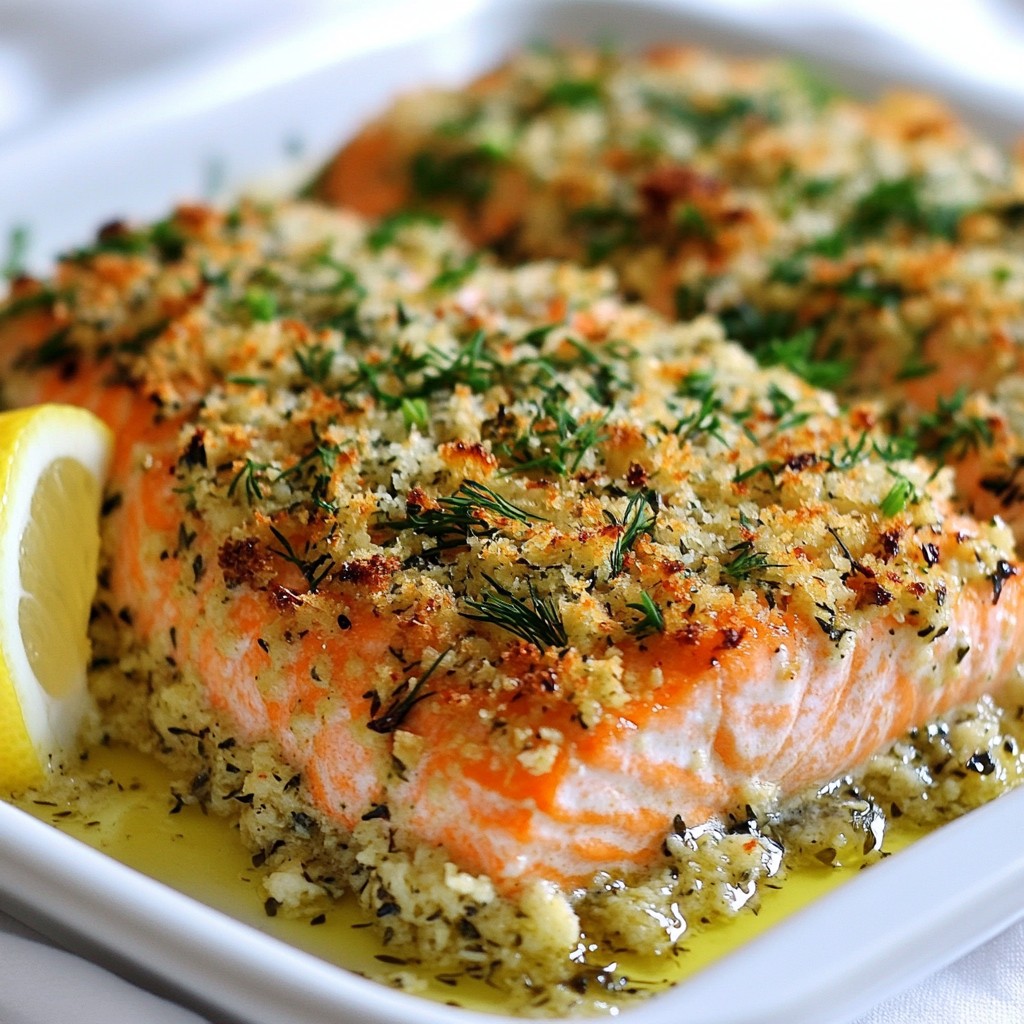 Savory healthy Baked Herb-Crusted Salmon Genusserlebnis