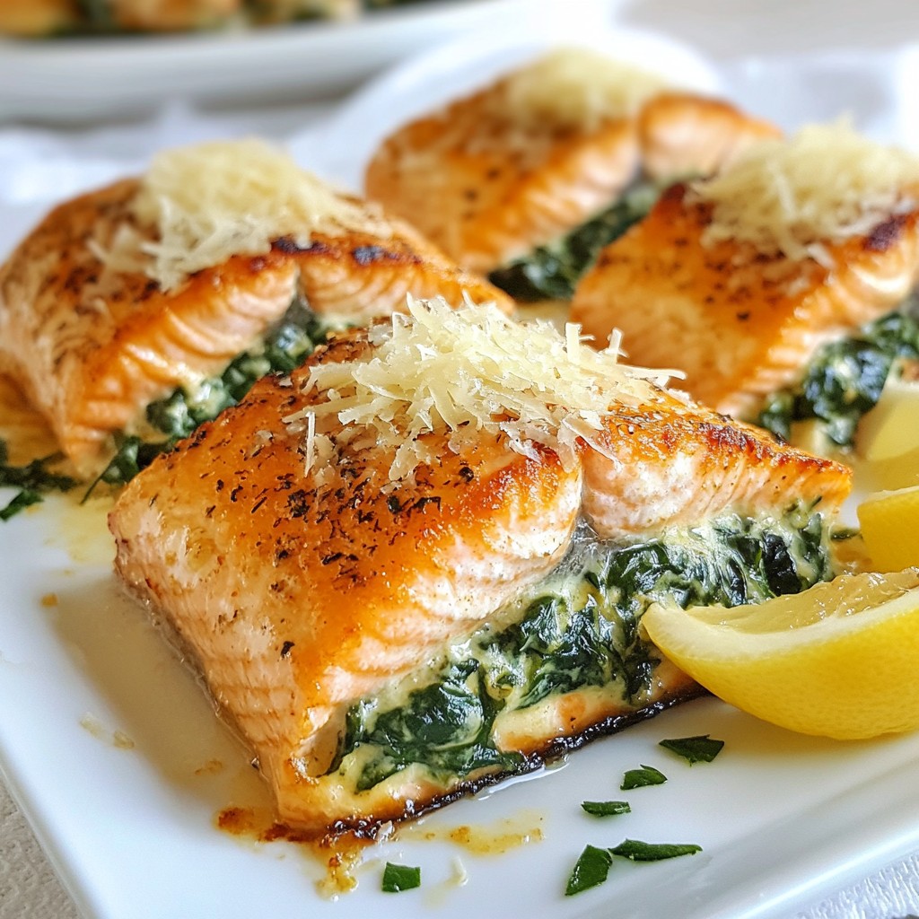 Cremiger Knoblauch-Spinat gefüllter Lachs Genuss