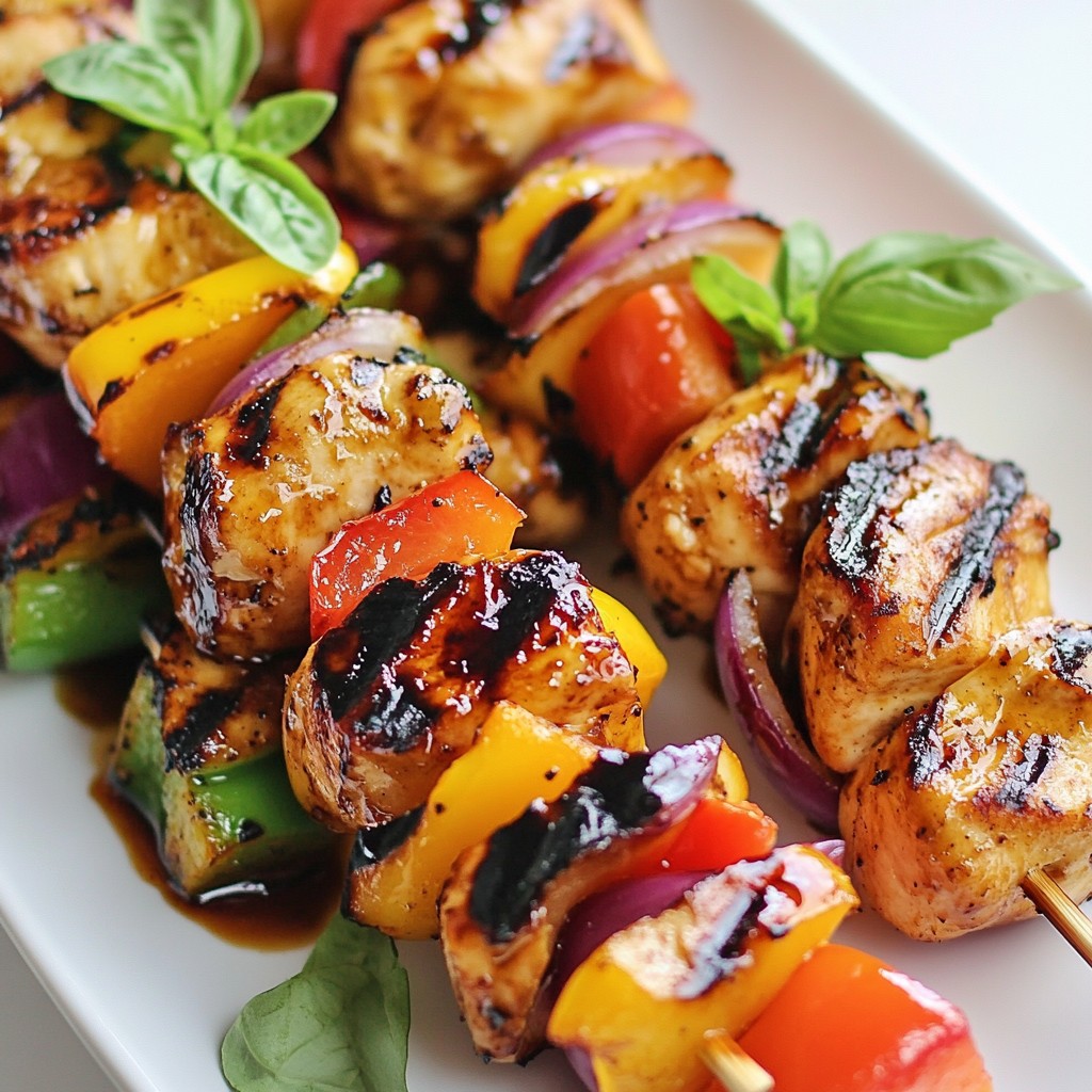 Leckere Balsamico-geglazte Hähnchenspieße Rezept