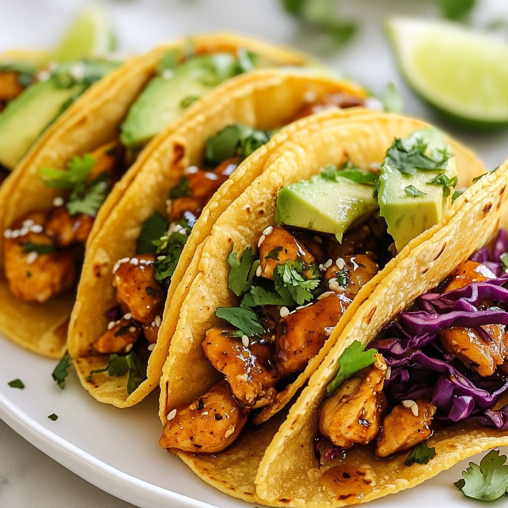Honig-Limetten-Hähnchen-Tacos Einfach und Köstlich