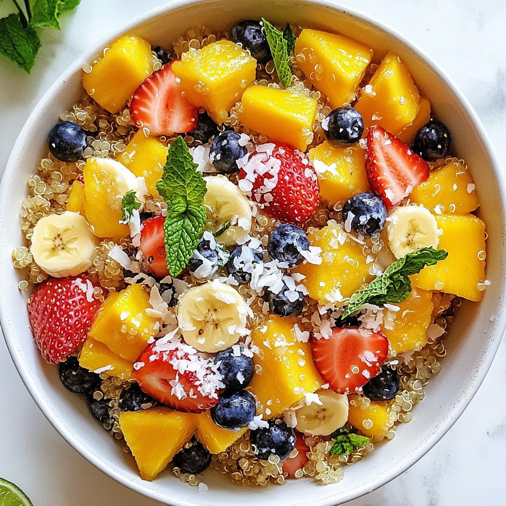 Tropical Healthy Quinoa Fruit Salad Einfach und Lecker
