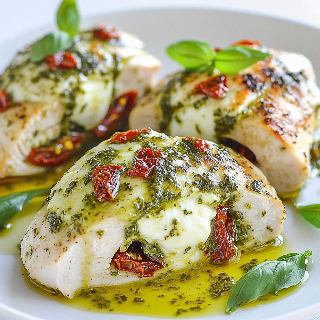 Pesto Mozzarella Stuffed Chicken Einfache und köstliche Mahlzeit