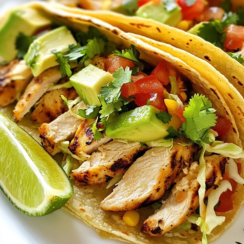 Zesty Healthy Lime Cilantro Chicken Tacos Rezept