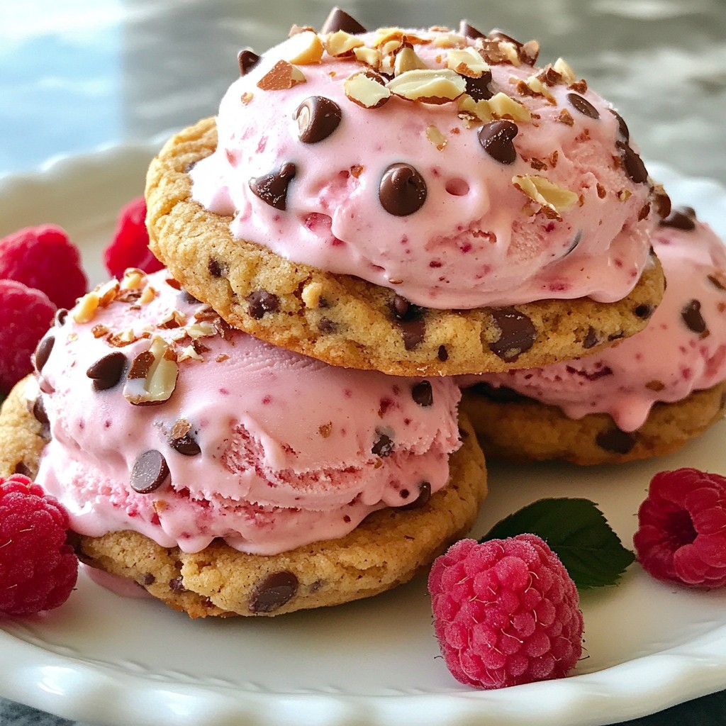 Himbeer-Schokoladen-Cookie-Eis-Sandwiches Genussvoll