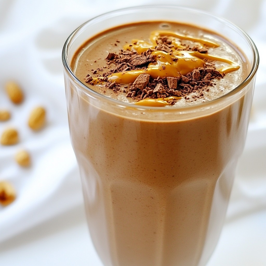 Schokoladen-Erdnussbutter Protein-Smoothie Kraftkick