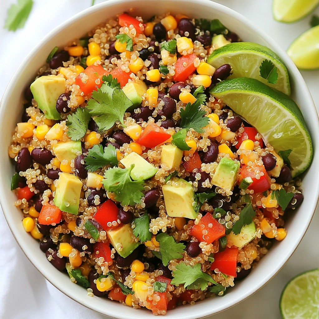 Herzhaft gesunder Quinoa und schwarze Bohnen Salat