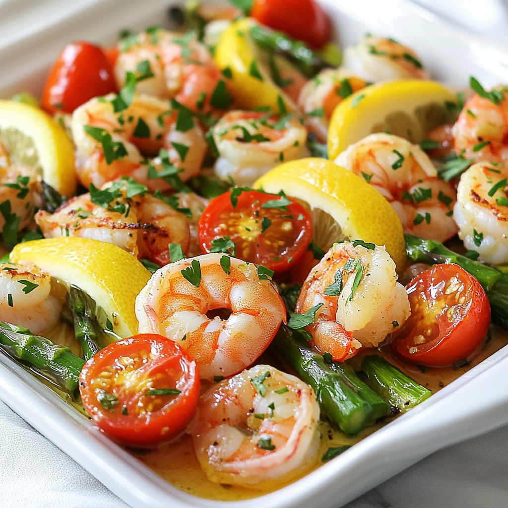 Gesunde One-Pan Lemon Garlic Shrimp und Gemüse Rezept
