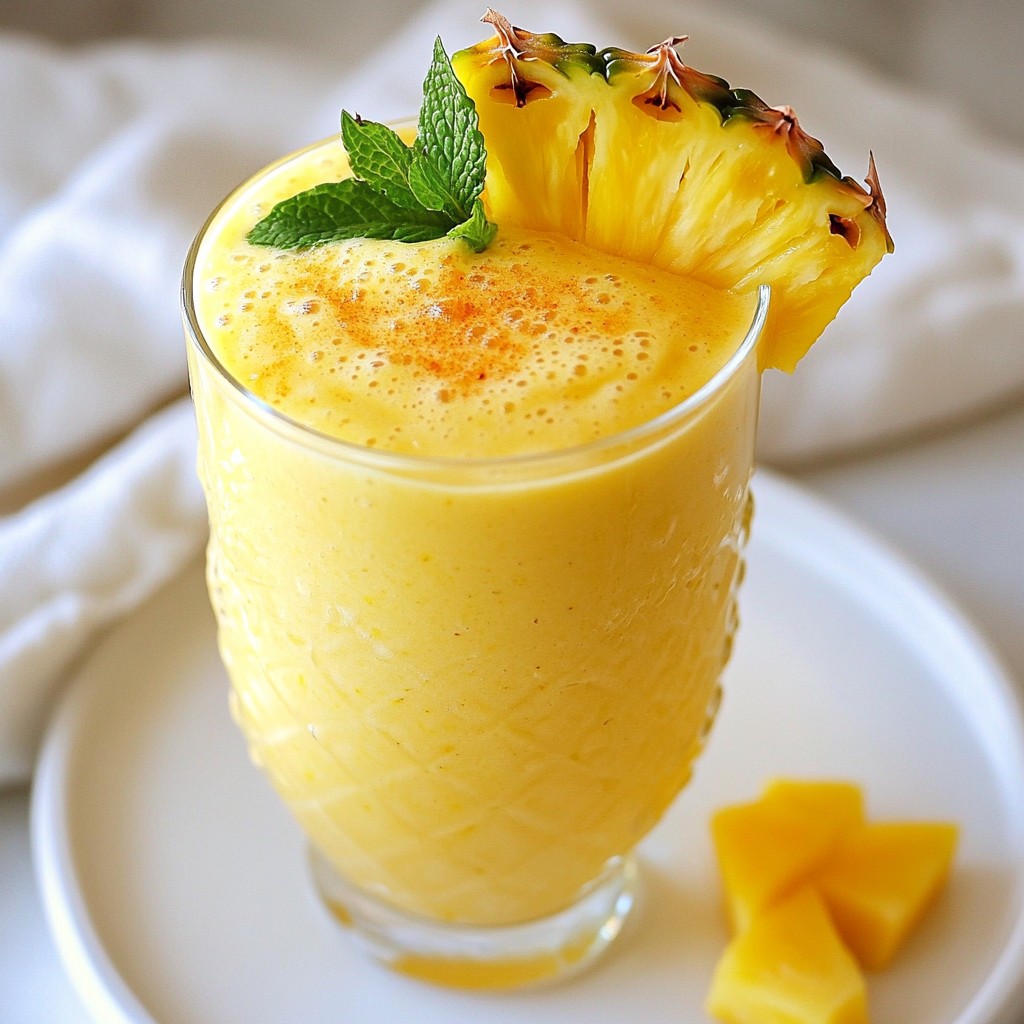 Creamy Healthy Mango Pineapple Smoothie Rezept