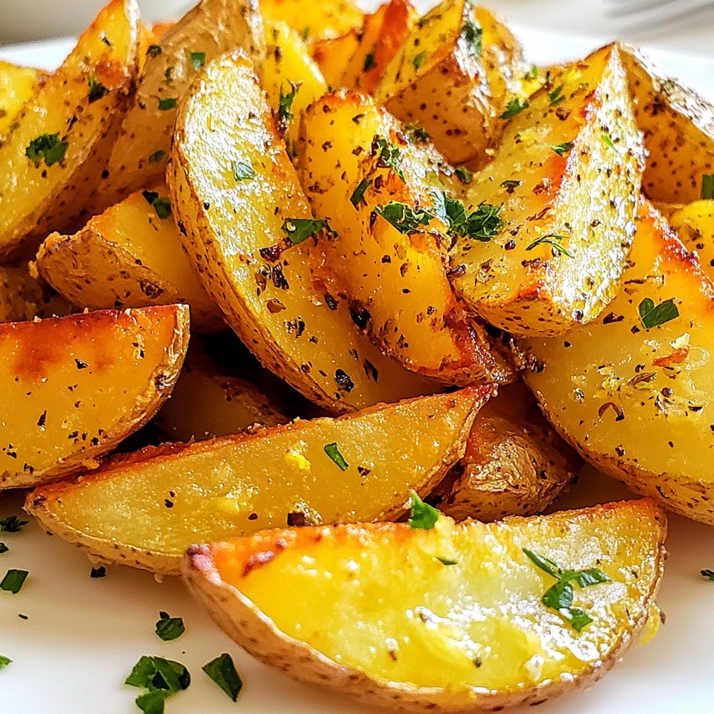 Griechische Zitronen-Knoblauch-Kartoffelwedges