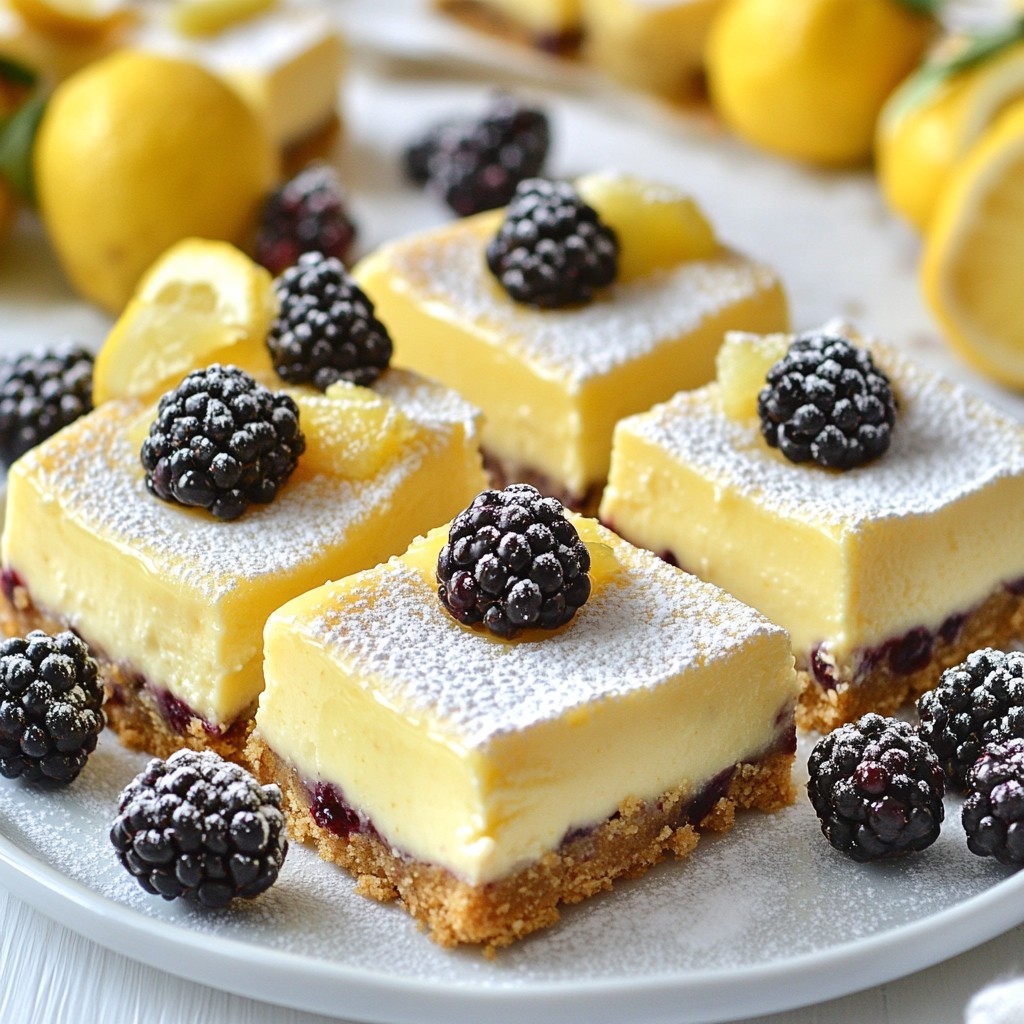 Blackberry Lemon Cheesecake Bars Einfaches Rezept