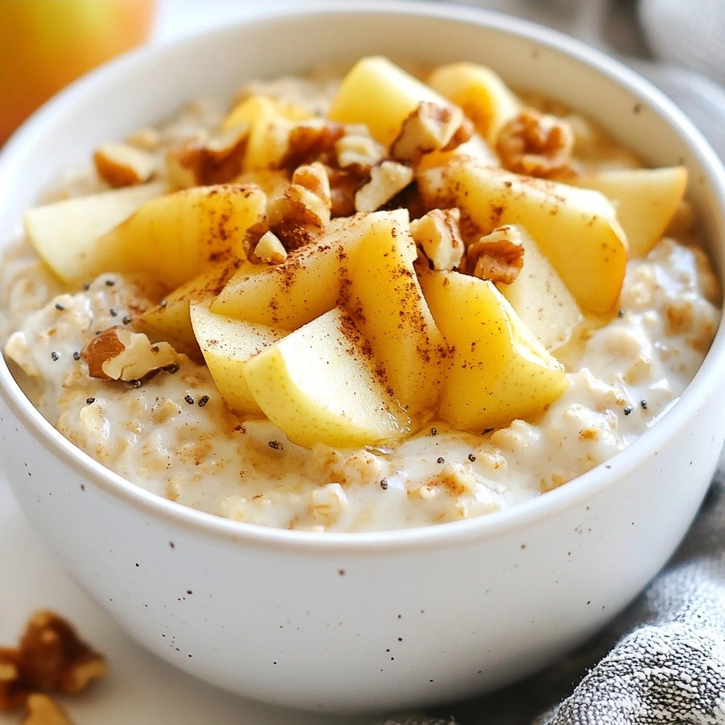 Warm gesunde Apfel-Walnuss Overnight Oats Rezept