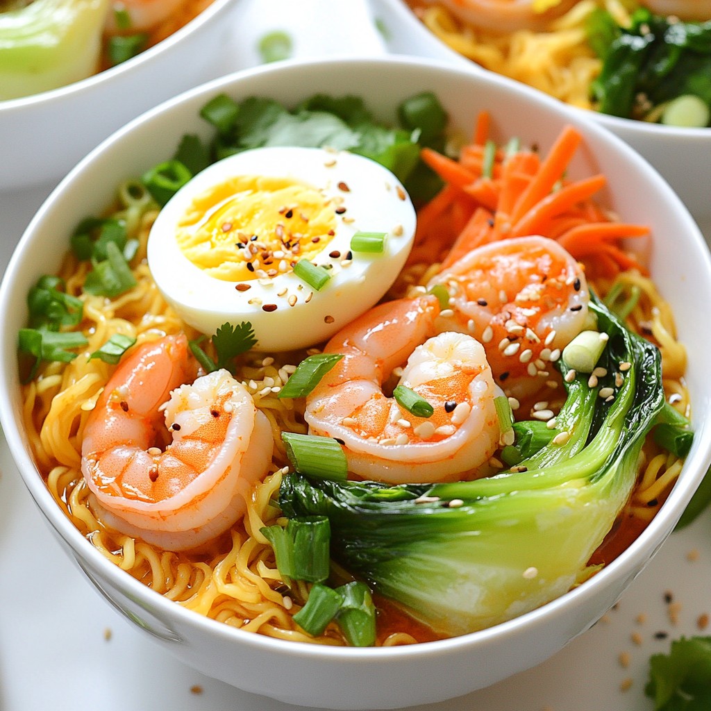 Spicy Shrimp Ramen Bowls Schnelle und scharfe Mahlzeit