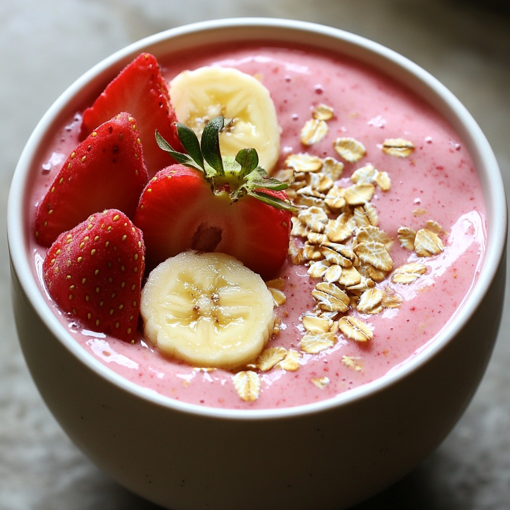 Erdbeer-Bananen-Hafer-Smoothie Nährstoffreiche Mischung