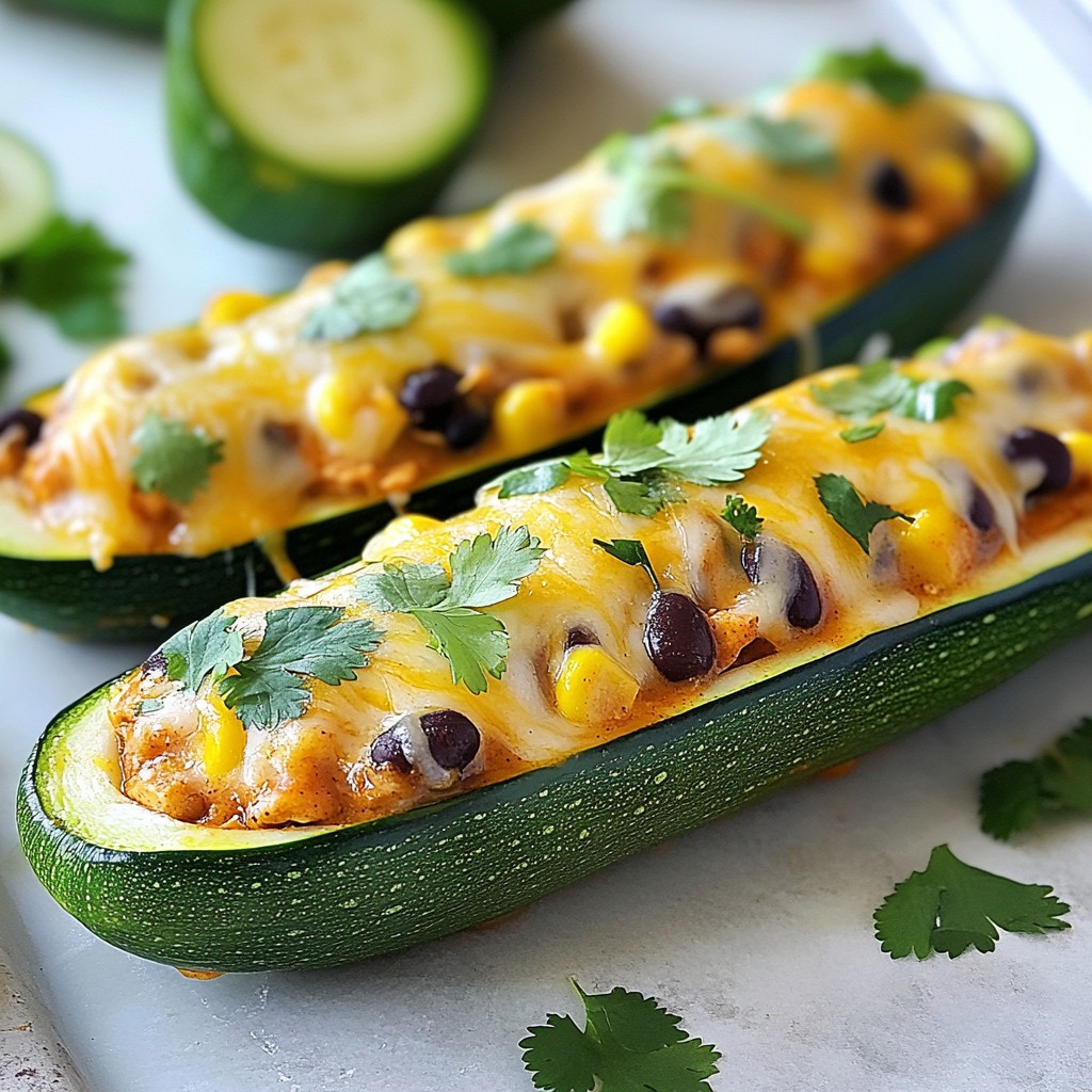 Chicken Enchilada Stuffed Zucchini Boats Leckere Mahlzeit