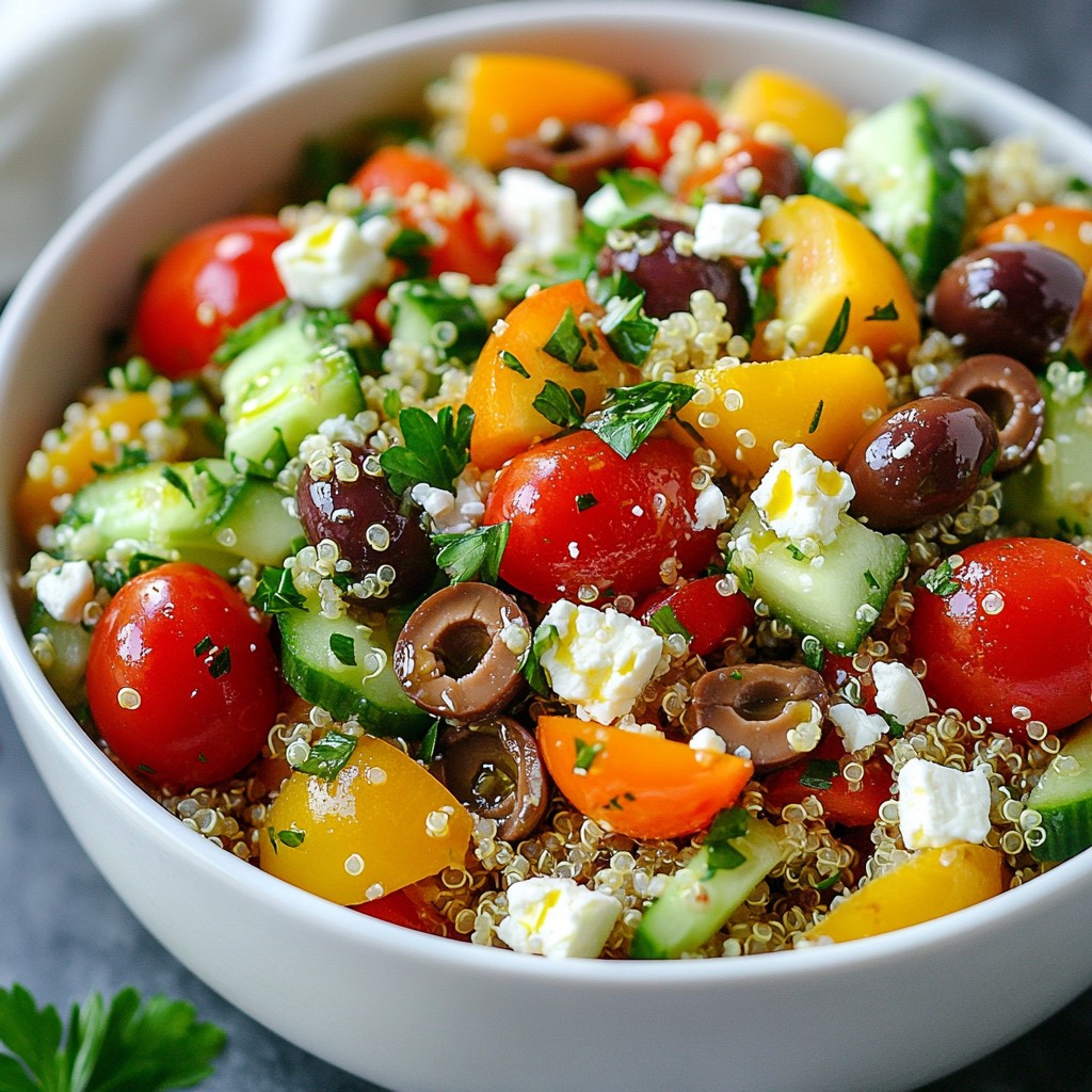 Gesunde Mediterrane Quinoa-Salat-Bowl Rezept