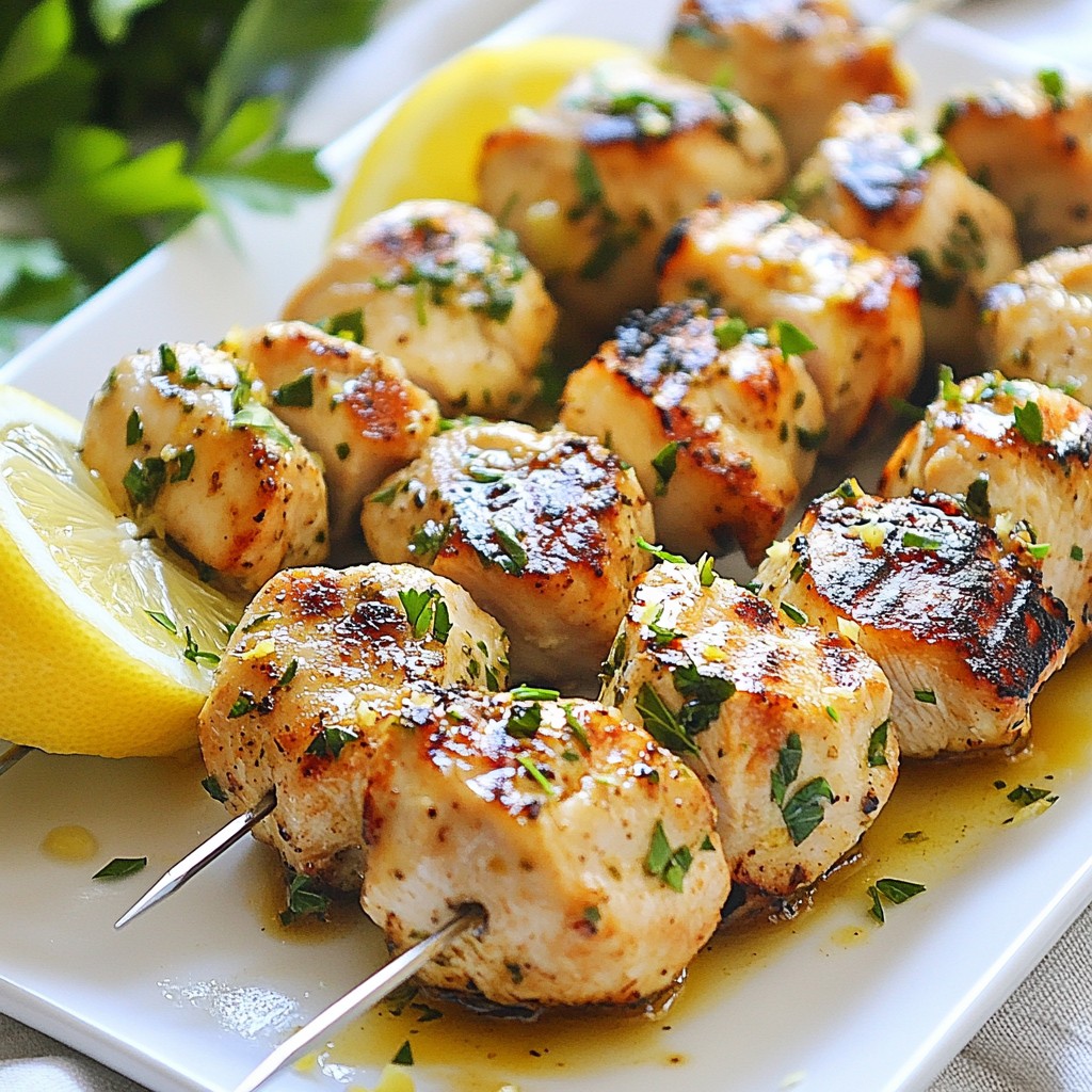 Zesty Healthy Lemon Herb Chicken Skewers Rezept
