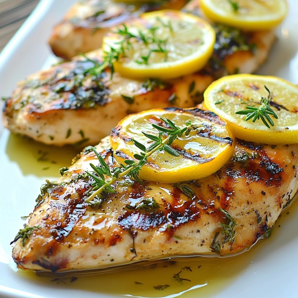 Saftige gesunde Gegrillte Zitronenkräuter-Hähnchenbrust