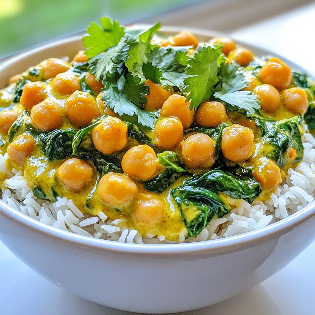 Wholesome Chickpea and Spinach Curry Gesund und Lecker