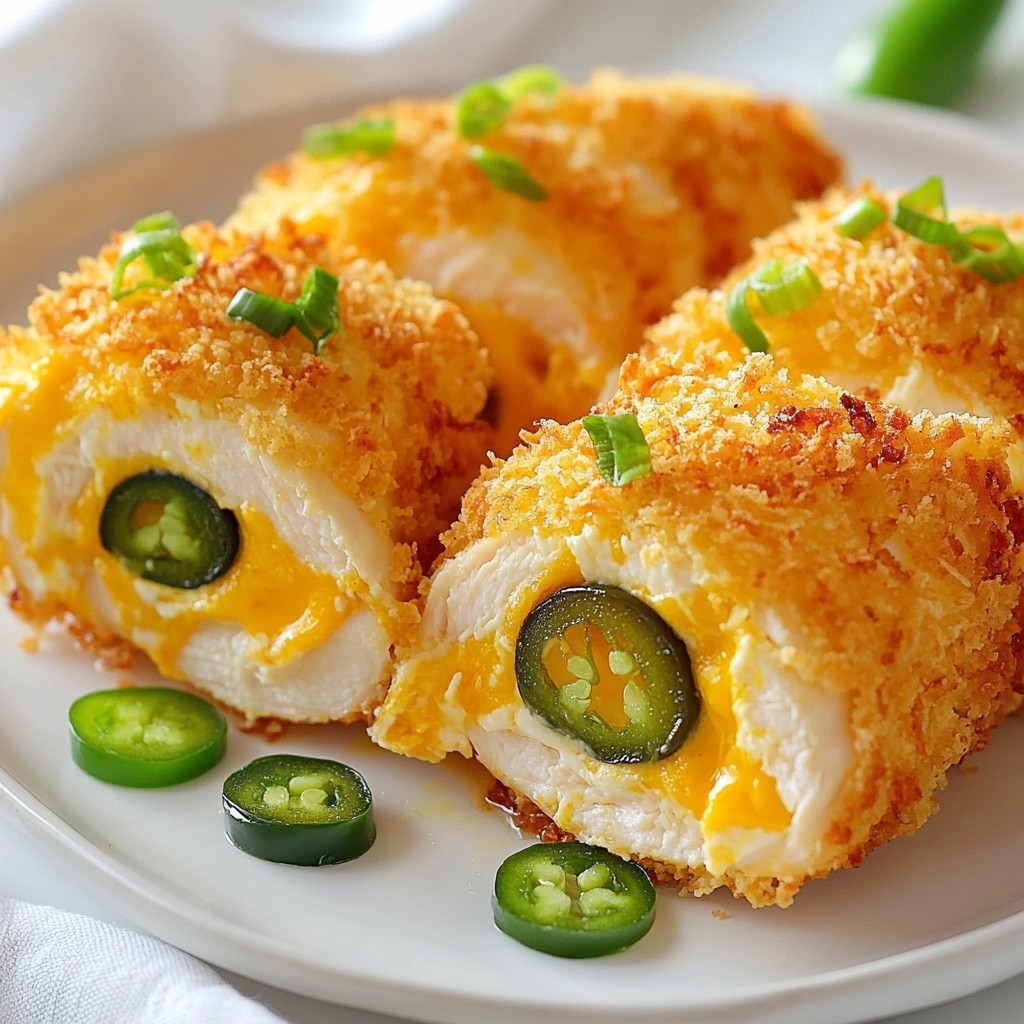 Cheesy Jalapeno Popper Stuffed Chicken Rezept lecker