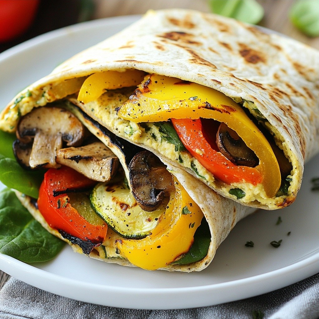 Flavorful Healthy Grilled Veggie and Hummus Wrap Rezept