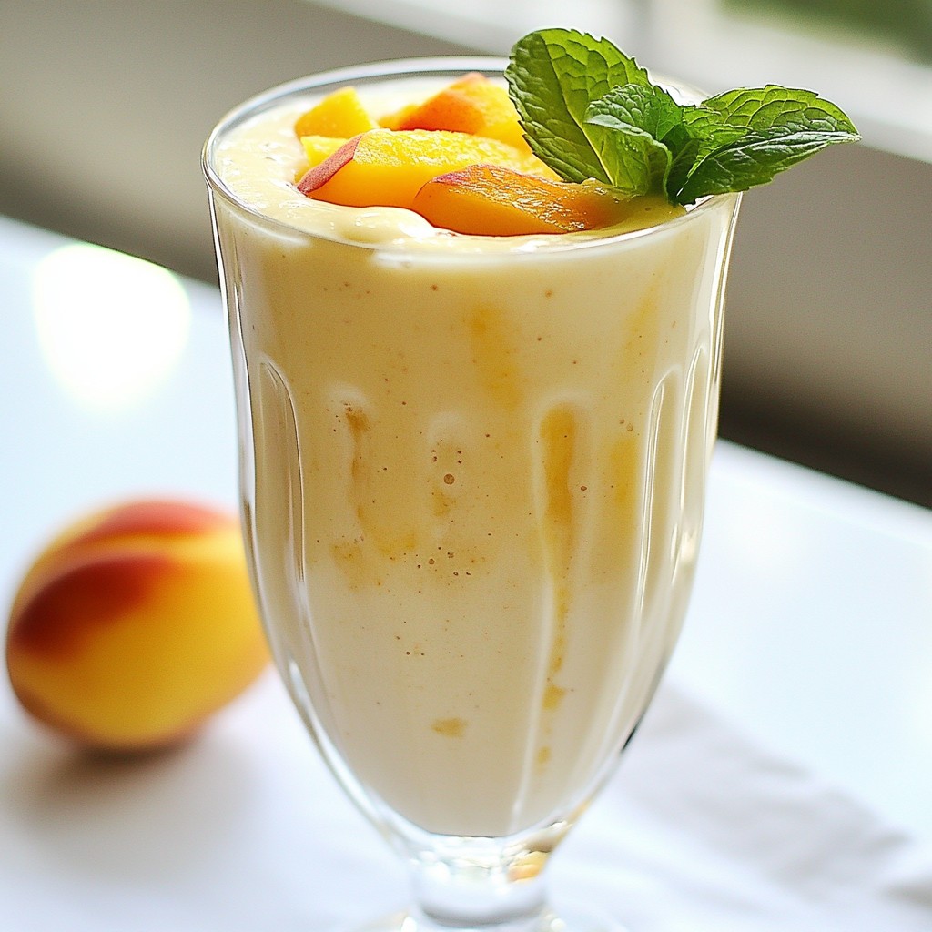 Delicious healthy Peach Coconut Smoothie Genuss pur