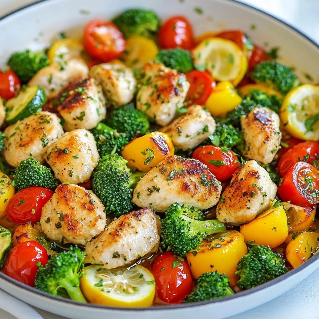 Flavorful Healthy Herb Chicken and Veggie Skillet