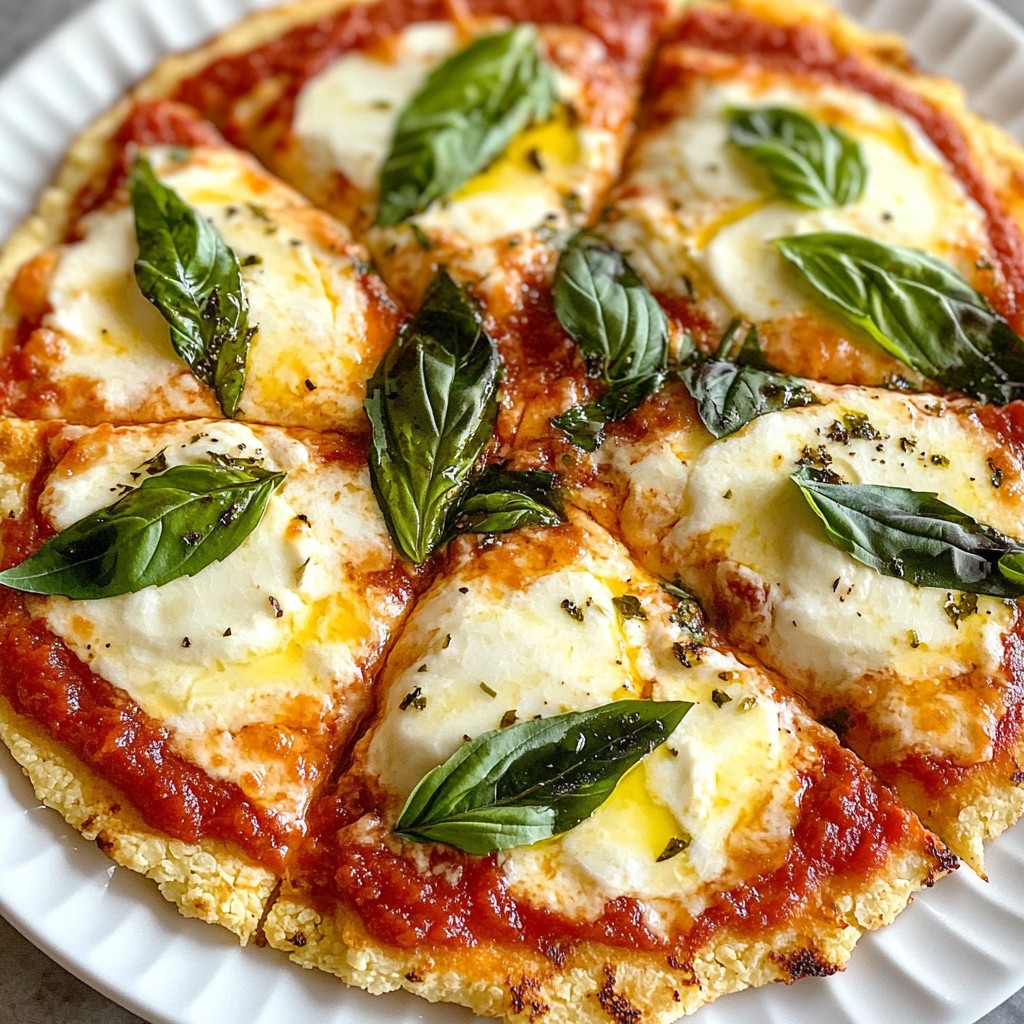Cauliflower Crust Margherita Pizza Einfaches Rezept