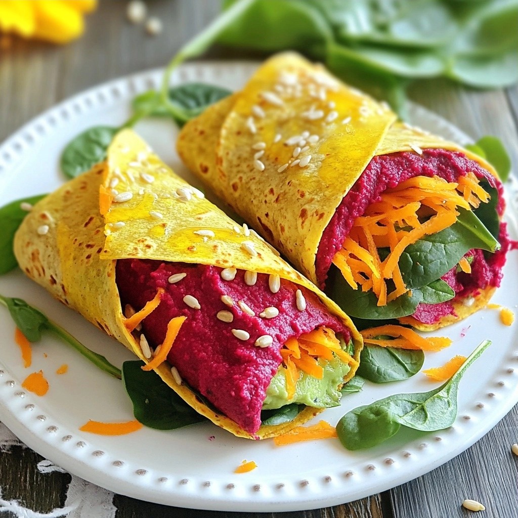 Cremiger gesunder Avocado Rote Bete Hummus Wrap