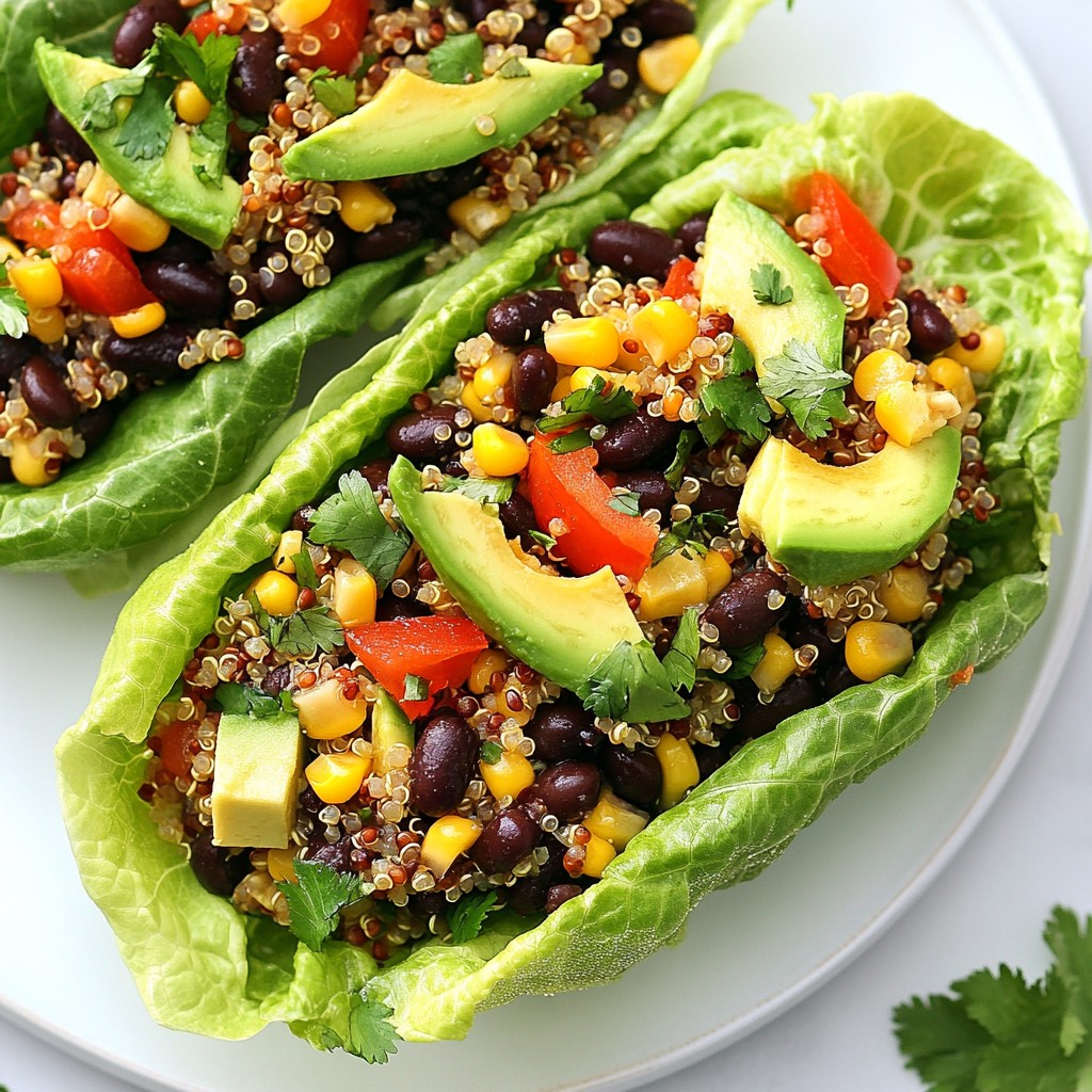 Wholesome Quinoa and Black Bean Lettuce Wraps Rezept