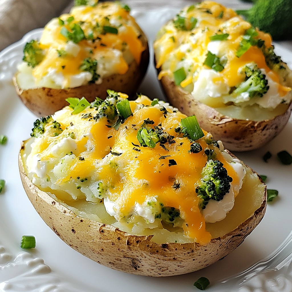 Broccoli Cheddar Twice Baked Potatoes Schmackhafte Option
