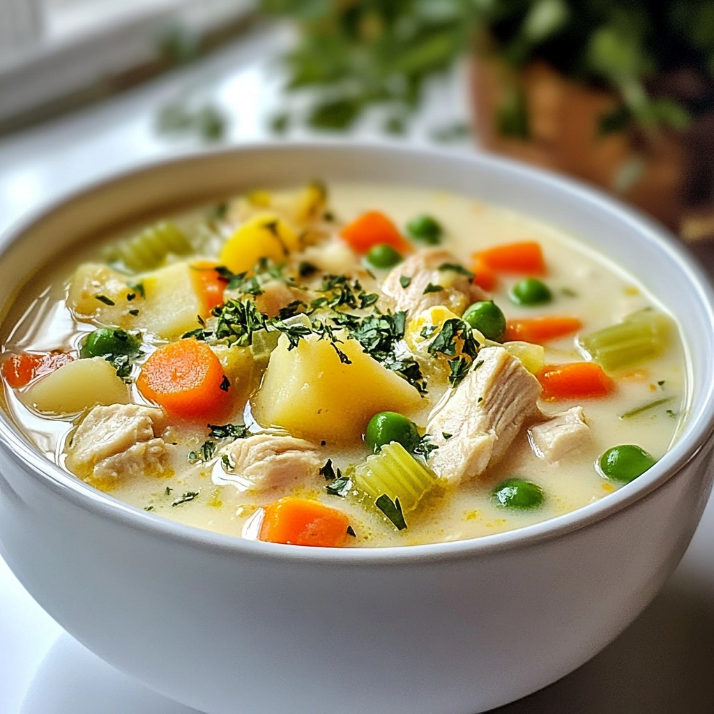 Classic Chicken Pot Pie Soup Einfaches Rezept für Genuss
