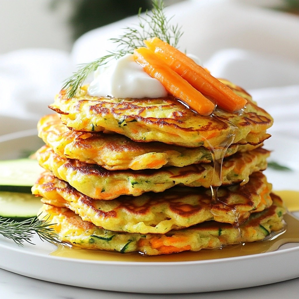 Fluffige gesunde Zucchini Karotten Pfannkuchen lecker
