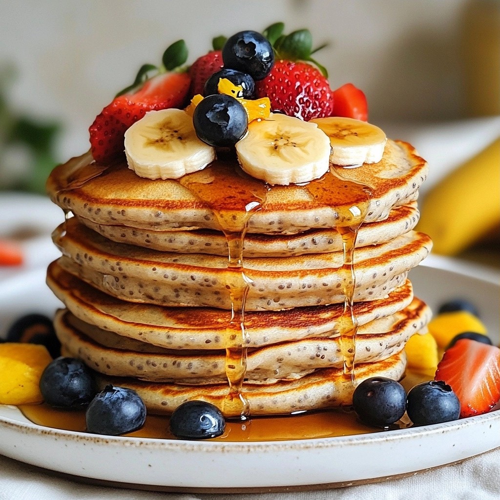 Fluffy gesunde Chia Seed Pancakes leicht selbstgemacht