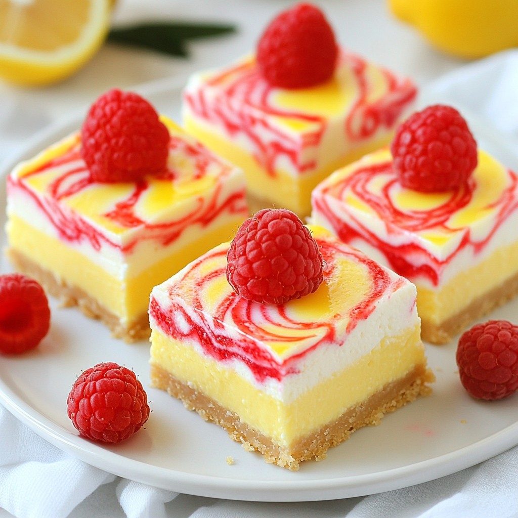 Lemon Raspberry Cheesecake Squares Frisch und Lecker