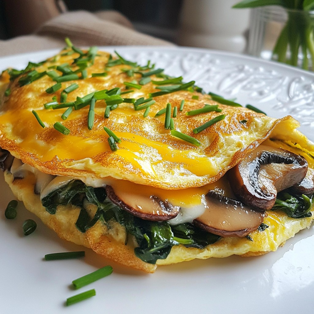 Wholesome Spinach and Mushroom Omelette Rezept