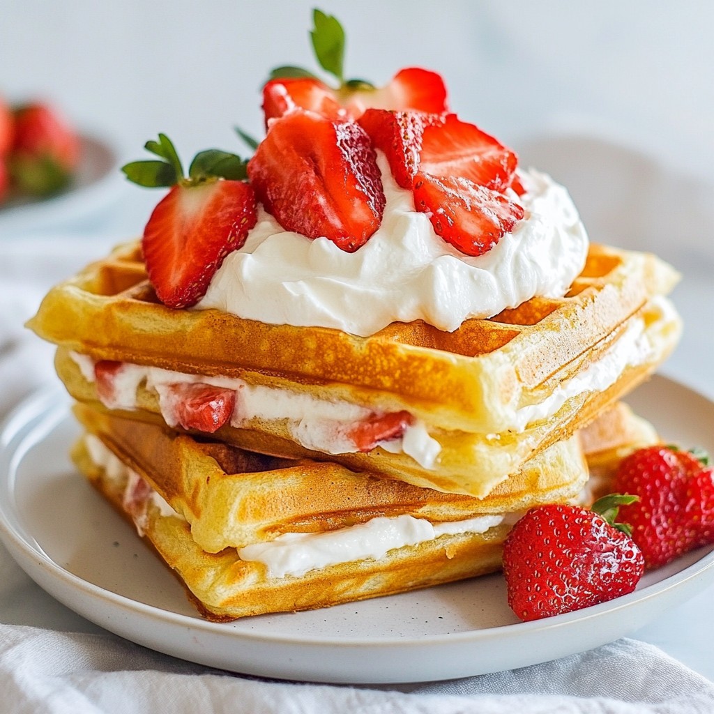 Erdbeer-Käsekuchen gefüllte Waffeln kinderleicht zubereiten