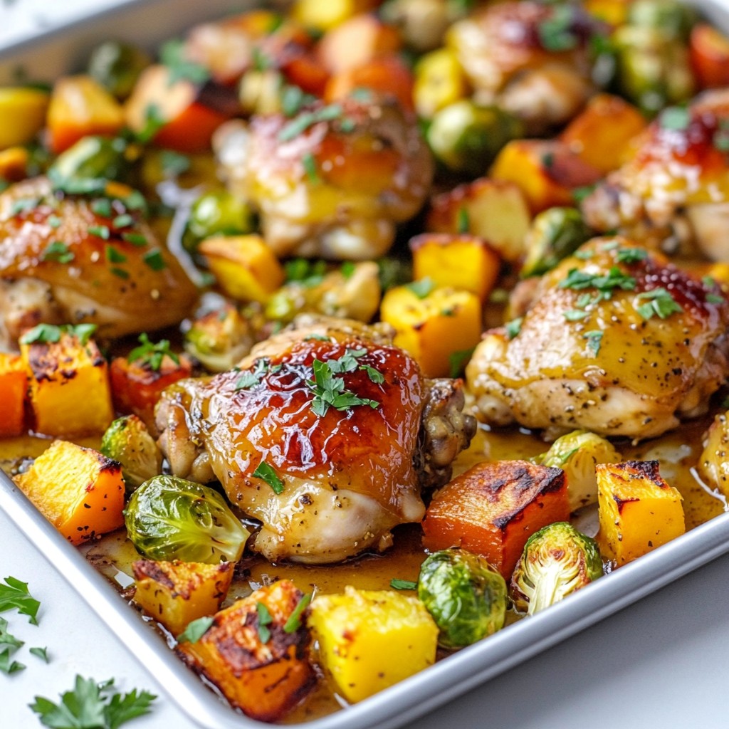 Honig-Senf-Hühnchen-Blechgericht Einfach und Lecker