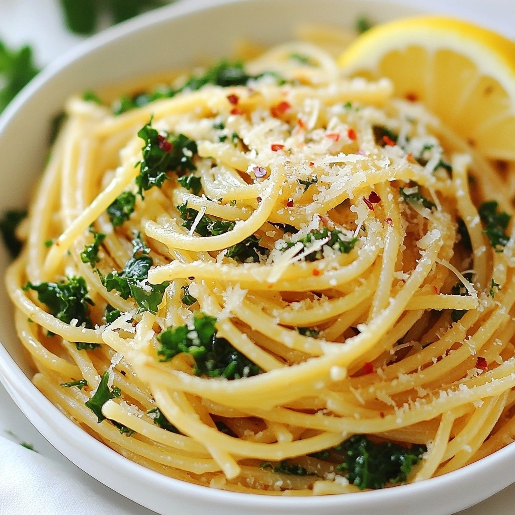 Zesty Healthy Garlic Lemon Kale Pasta Genuss Pur