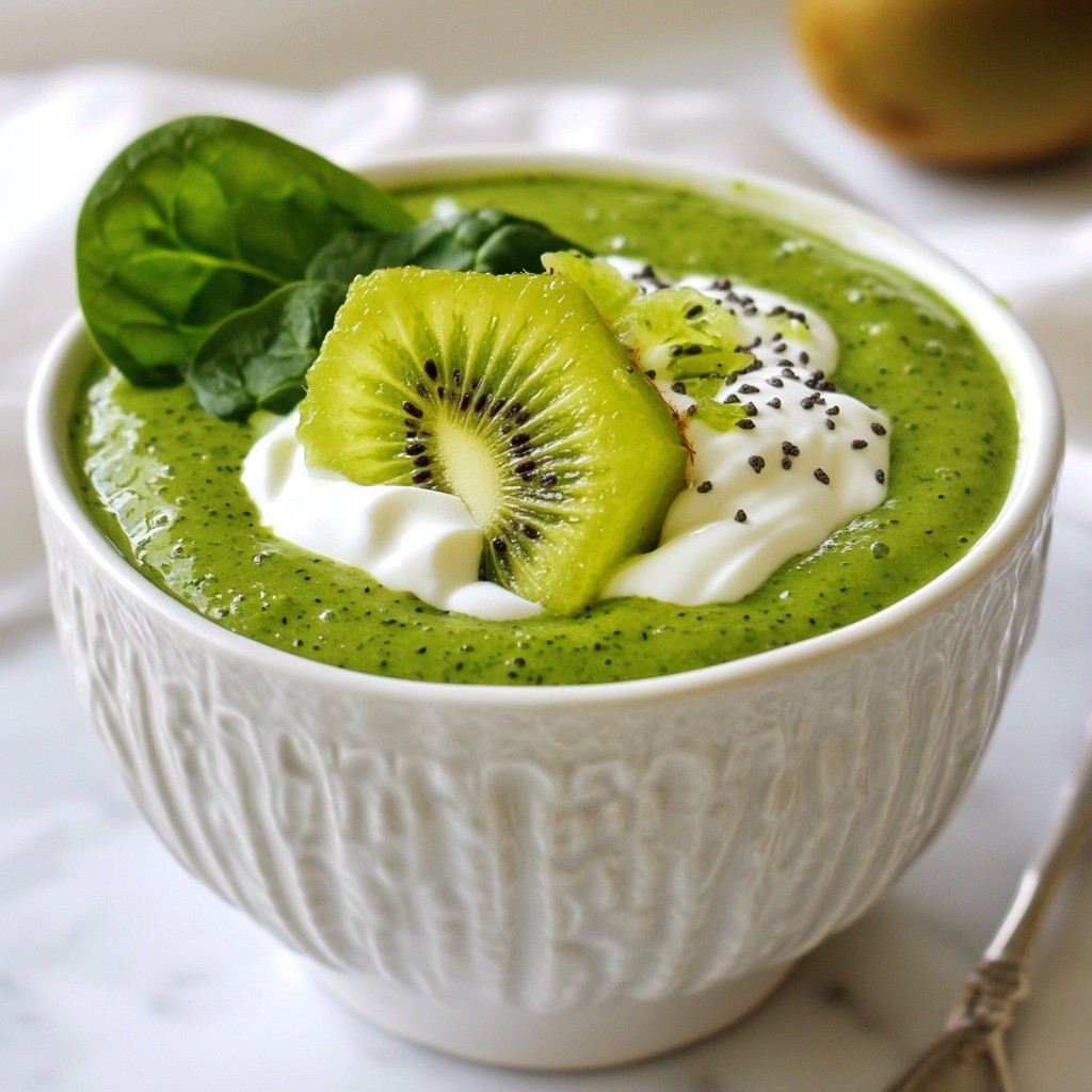 Erfrischender gesunder Kiwi-Spinat-Smoothie Genuss
