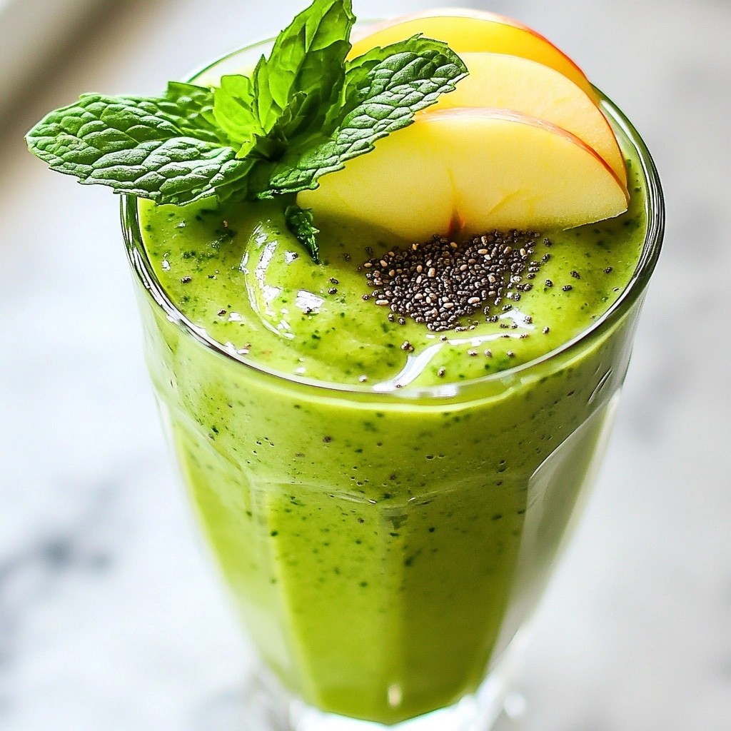 Erfrischender gesunder Apfel-Minze-Spinat-Smoothie