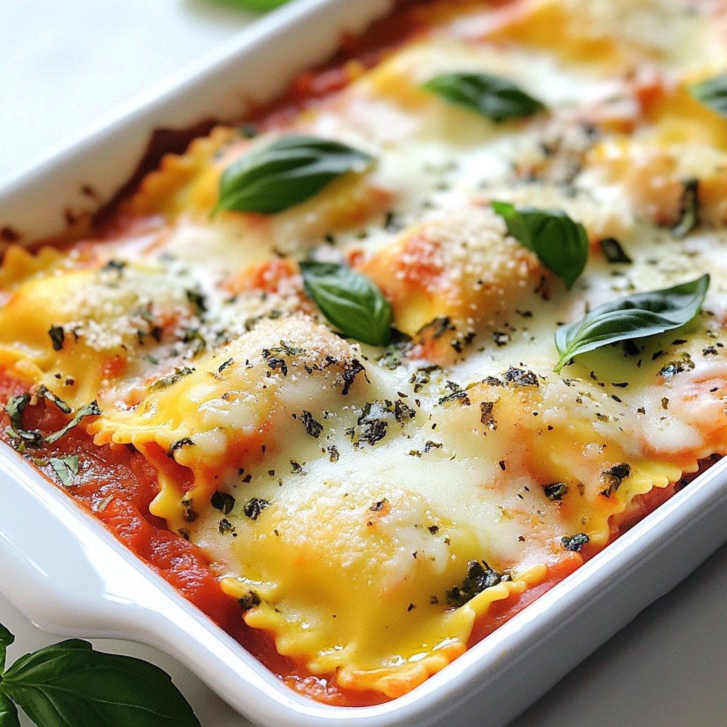 Cheesy Spinach Ravioli Bake Köstlich und Einfach