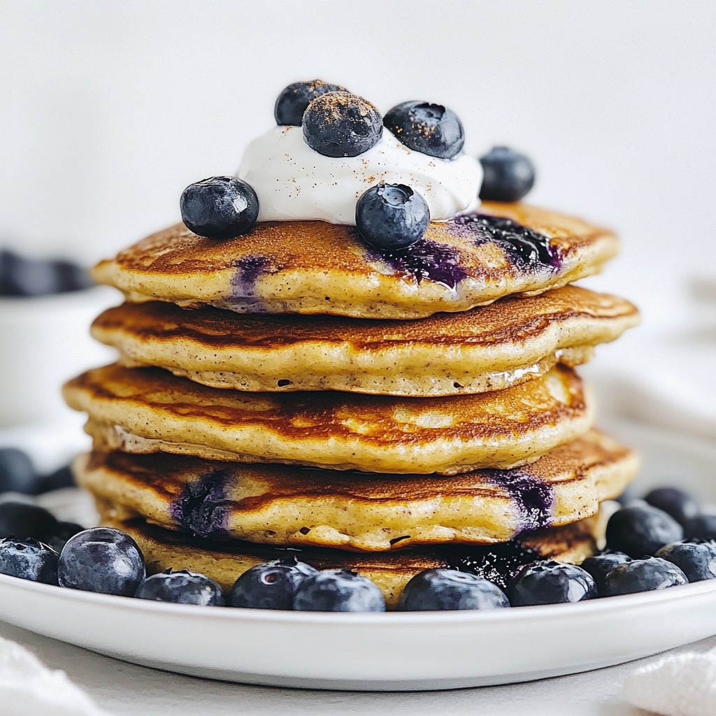 Fluffy gesunde Blueberry Oatmeal Pancakes Rezept