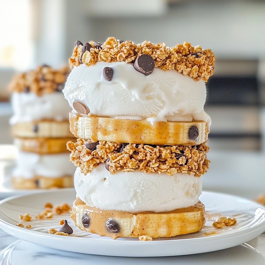 Erdnussbutter-Bananeneis-Sandwiches Köstlicher Genuss