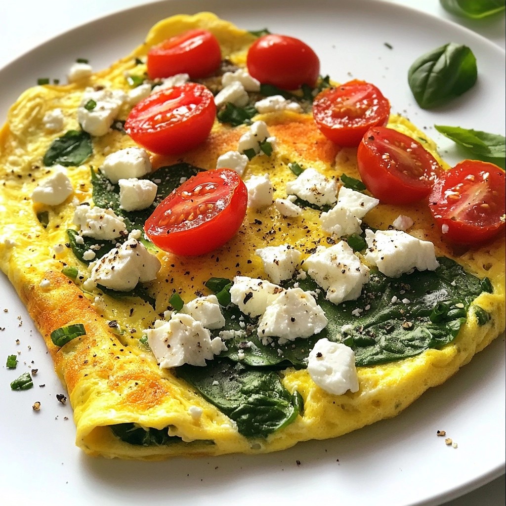 Fluffy healthy Spinach Feta Omelette Genuss Pur