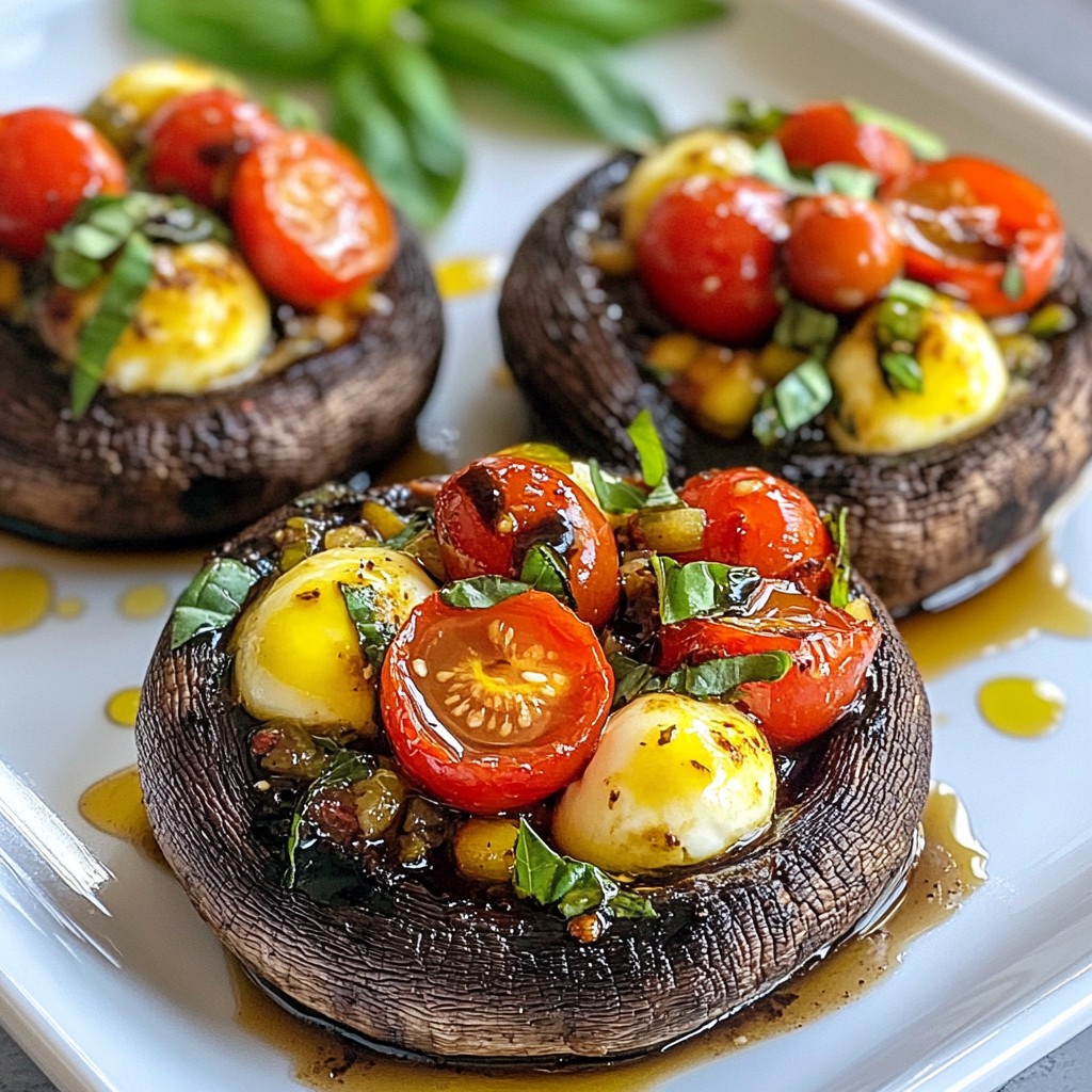 Caprese Gefüllte Portobello-Pilze für Genießern