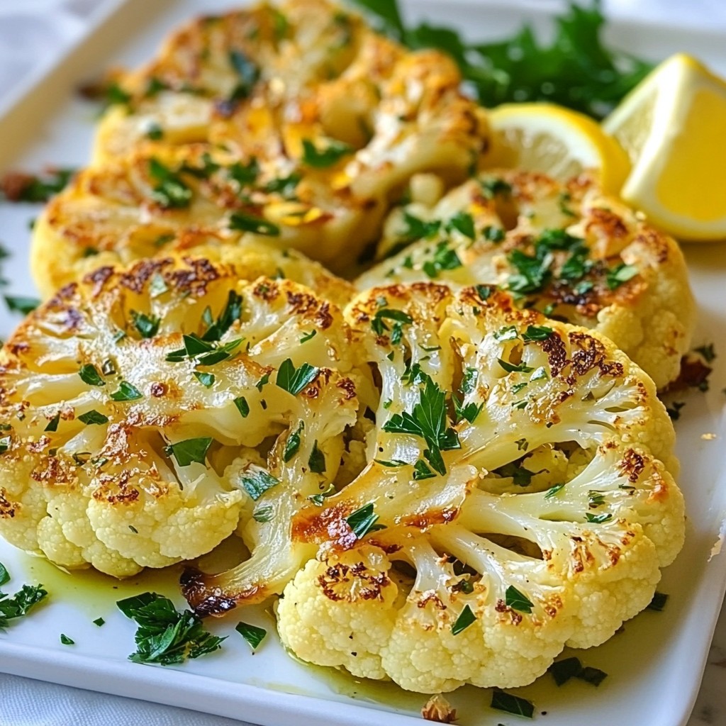 Garlic Herb Roasted Cauliflower Steaks als Genuss