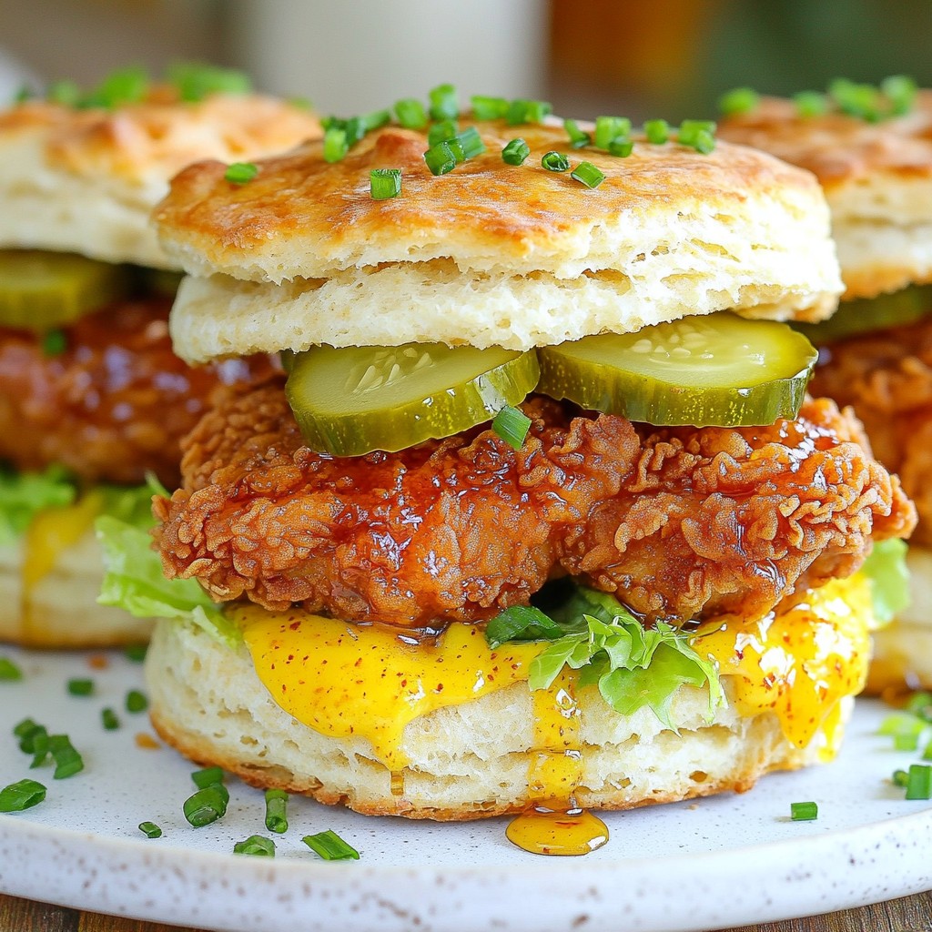 Hot Honey Chicken Biscuit Sliders Einfaches Rezept