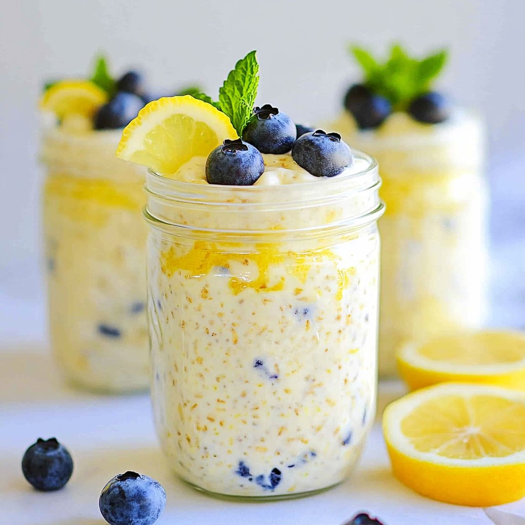 Lemon Blueberry Cheesecake Overnight Oats Köstlich