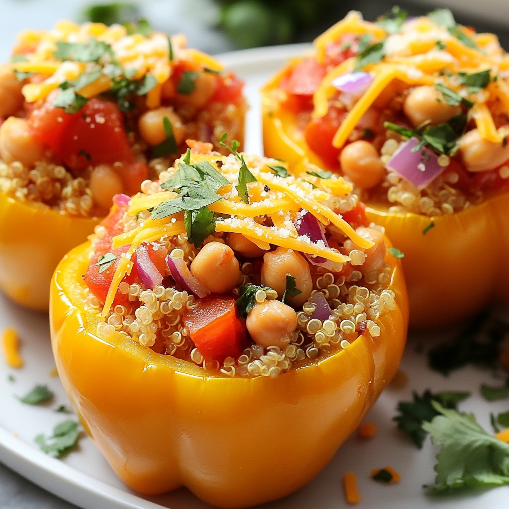 Nutritious Quinoa and Chickpea Stuffed Bell Peppers