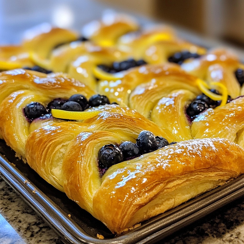 Blaubeer Cream Cheese Danish Braid Einfaches Rezept